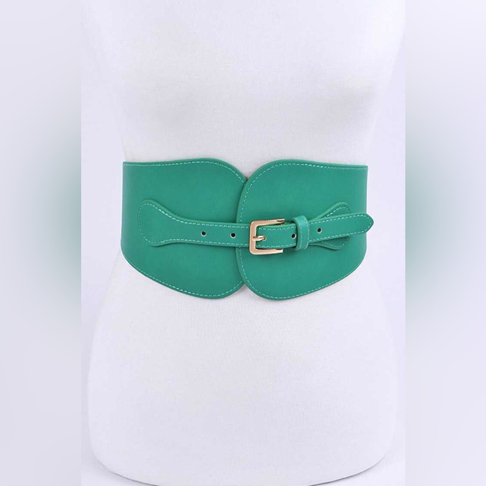 Vegan Leather Elastic Corset Statement Belt